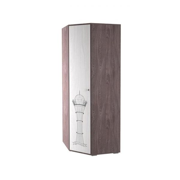 Шкаф угловой «Омега 18», фотопечать, цвет ясень анкор тёмный / ясень анкор светлый