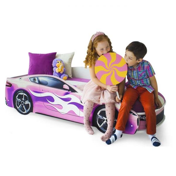 Детская кровать-машина "Бондмобиль розовый"