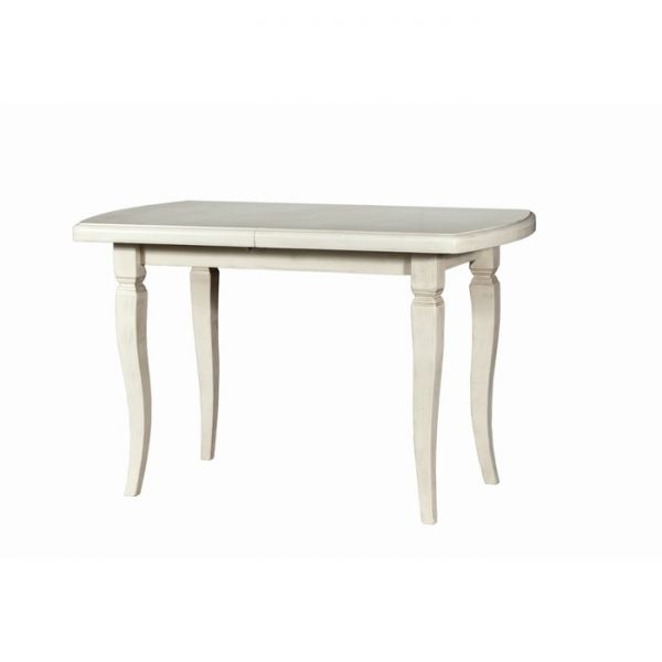 Стол кухонный раздвижной 1000/1300х800х750 бук/слоновая кость патина золото