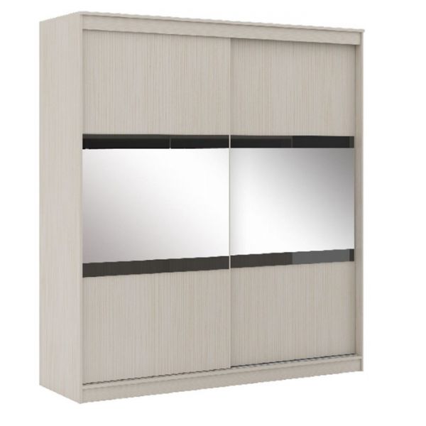 Шкаф многоцелевого назначения Сити 11-2 1840х604х2200 Сосна карелия/Черное стекло