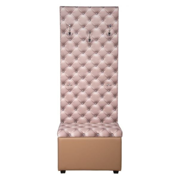 Прихожая  Принт 700х380х1900 бежево-розовый/экокожа коричневый