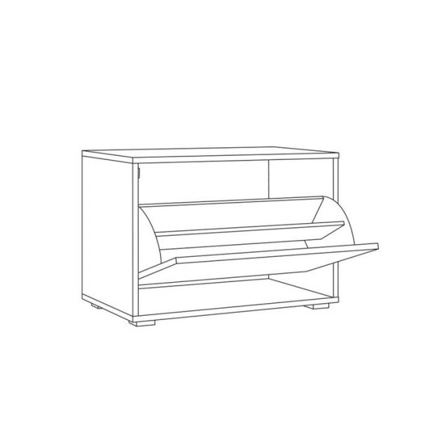 Обувница Куба 13.58, 650х383х458, Дуб сонома/Белый премиум