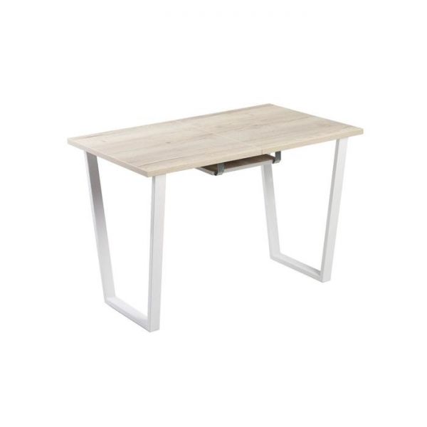 Стол АТЛАНТ-02 1200/1700*800х750 Галифакс белый/Опора АТЛАНТ-Белый глянец