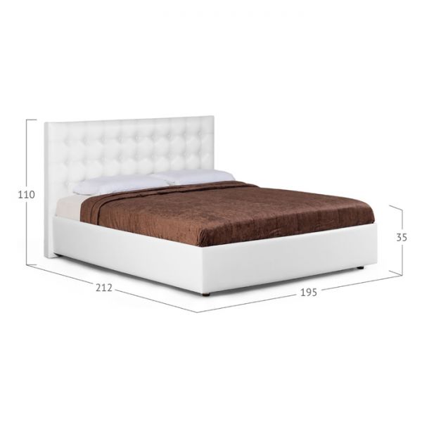 Кровать «Ла Скала» с ПМ, 1400 ? 2000, ортопедическое основание, цвет взбитые сливки