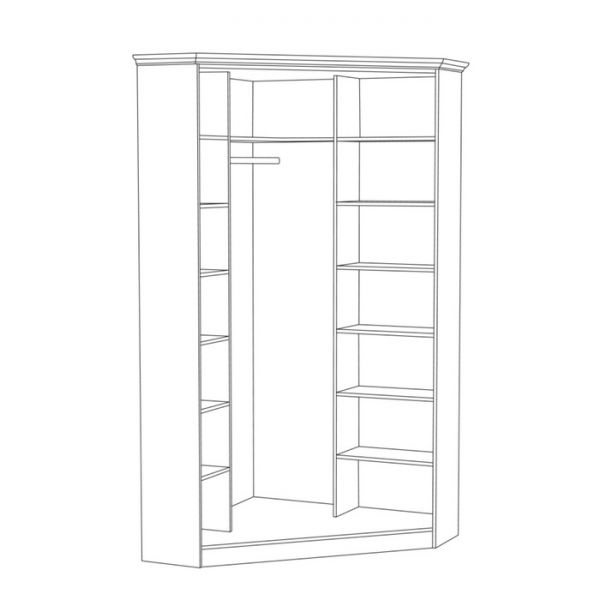 Шкаф для одежды Ливерпуль 13.124, 1099х1099х2203, Белый/Ясень ваниль