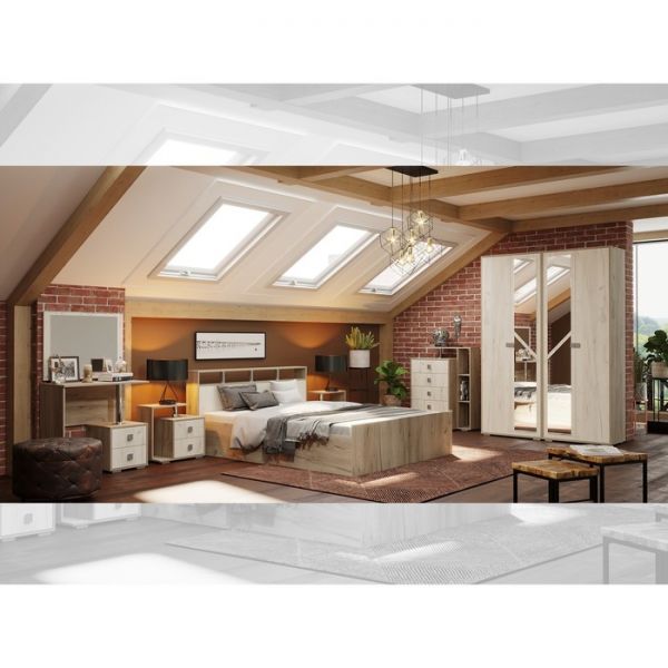 Комод с ящиками и нишей Ольга 17, 1085х800х450, Крафт серый/Крафт белый