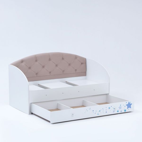 Кровать Звездочка 1600х800  Белый/Кофе с молоком