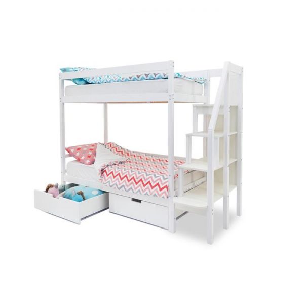 Детская двухъярусная кровать Бельмарко Svogen белый