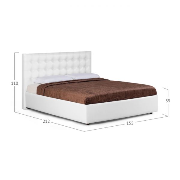 Кровать «Ла Скала» с ПМ, 1400 ? 2000, ортопедическое основание, цвет взбитые сливки