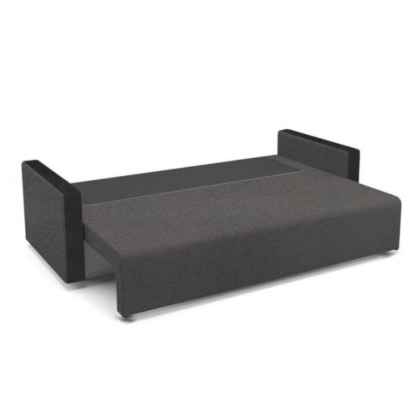 Диван «Алиса 4», еврокнижка, бельевой ящик, ткань рогожка, цвет bahama ash/теоs dark brown