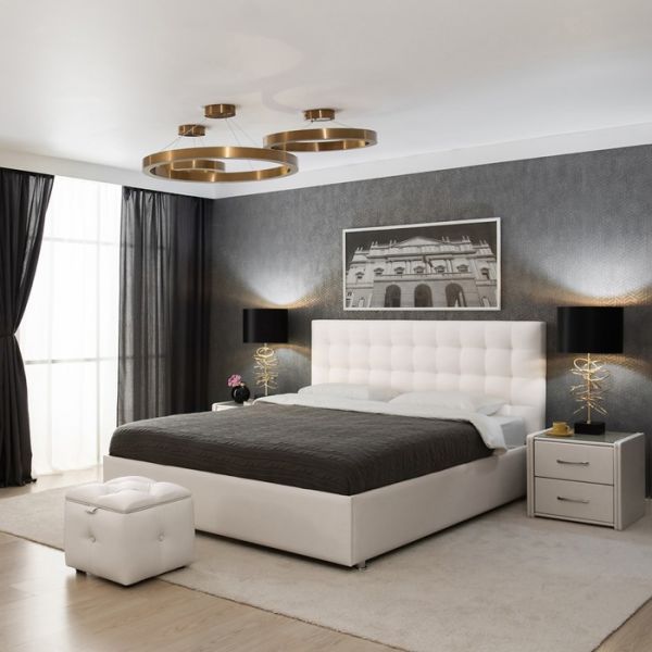 Кровать «Ла Скала» с ПМ, 1400 ? 2000, ортопедическое основание, цвет взбитые сливки