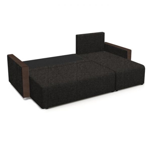 Угловой диван «Алиса 3», рогожка, цвет savana chocolate / savana camel / мarvel dark brown