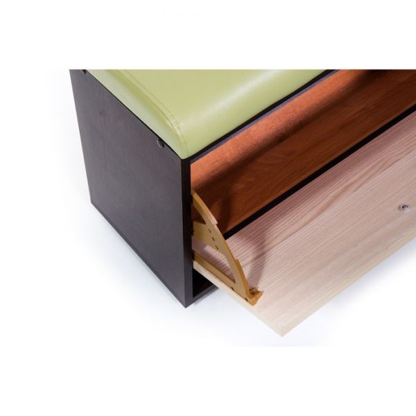 Обувница МС 1(105), 620х300х460, Венге/Ясень/Зеленый