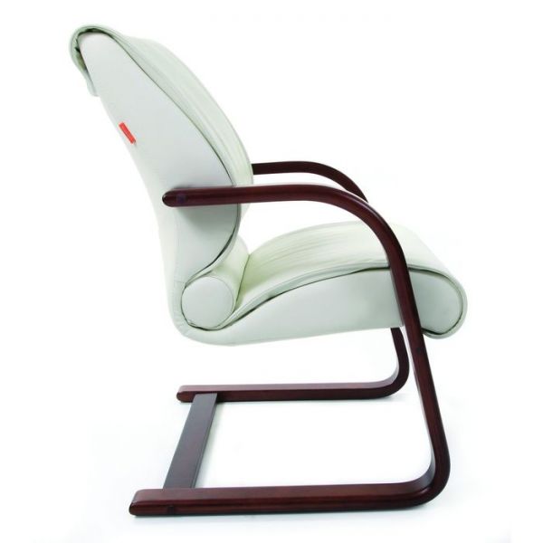 Кресло офисное Chairman 445 WD натуральная кожа белая