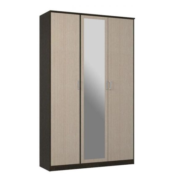 Шкаф 3-х ств Орион с зеркалом 1413*2300*450, Венге/Белфорт