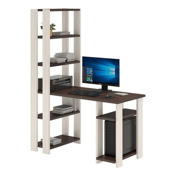 Компьютерный стол, 1300 ? 650 ? 1800 мм, цвет белый