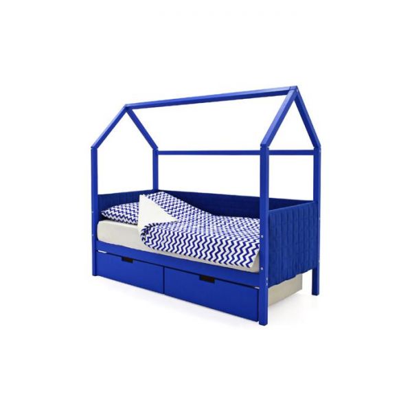 Детская кровать-домик мягкий Бельмарко  Svogen синий