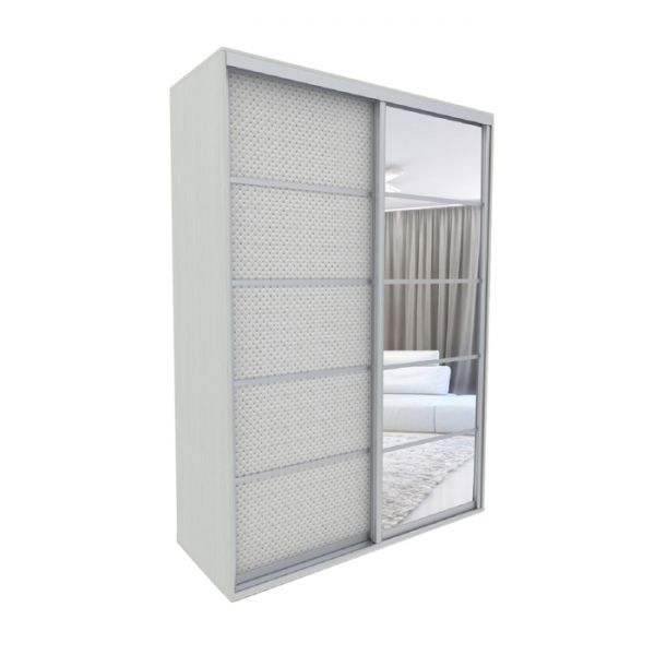 Шкаф-купе «Акцент-Квадро КВ», 1000 ? 600 ? 2310 мм, вставки версаль, выбеленное дерево