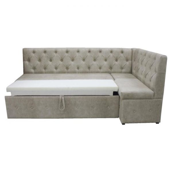 Кухонный уголок «Айриш», правый угол, механизм дельфин, велюр, цвет эмилия милк