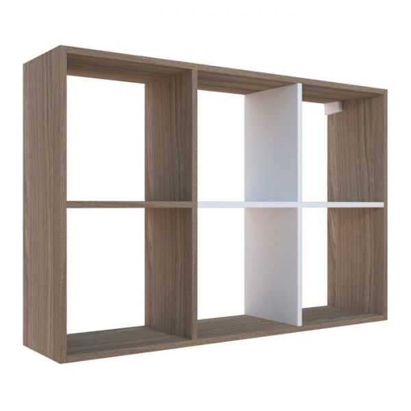 Стеллаж навесной Юниор 1054х250х709 Ясень шимо темный/Белая Аляска