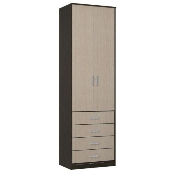 Шкаф 2-х ств Орион с ящиками 700*2300*450, Венге/Белфорт