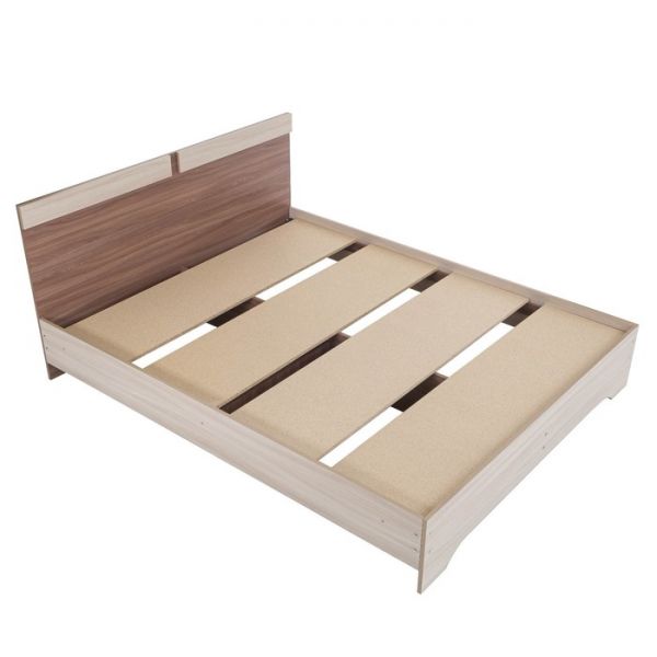 Кровать двуспальная Аура с основанием 1600х2000 ясень шимо тёмный/светлый