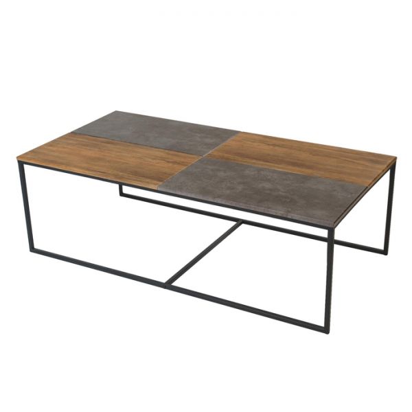 Стол журнальный «Фьюжн», 1200 ? 600 ? 390 мм, цвет дуб американский / серый бетон