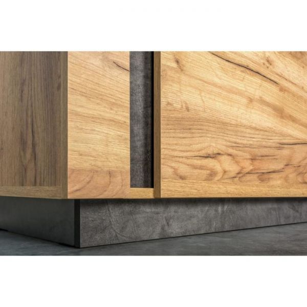 Тумба ТВ Арчи 10.85, 1300х413х461, Дуб золотой/Камень темный