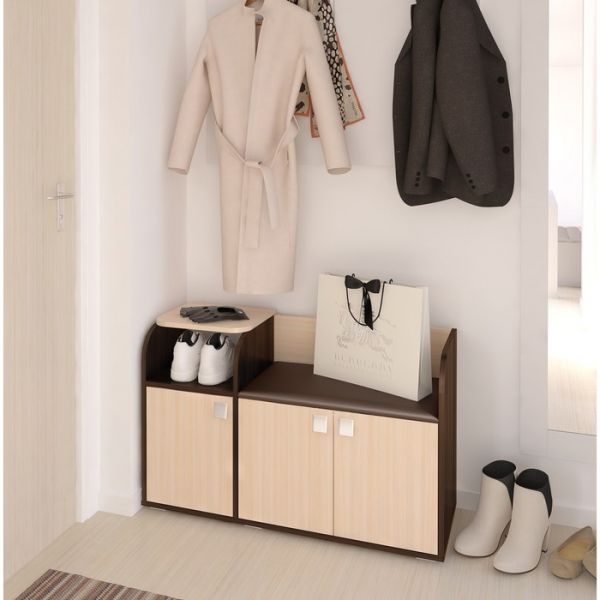 Обувница Ивушка 5 1015х364х1400 PUNTO-коричневый /Бодега тёмный /Бодега светлый