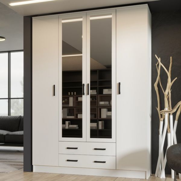 Шкаф 4-х дверный Квадро 1600х482х2200 Венге/Лоредо