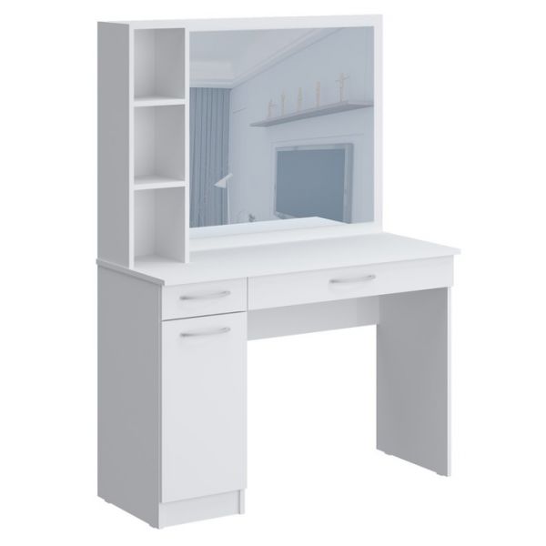 Стол туалетный с зеркалом «Париж», 1100 ? 450 ? 1504 мм, цвет белый