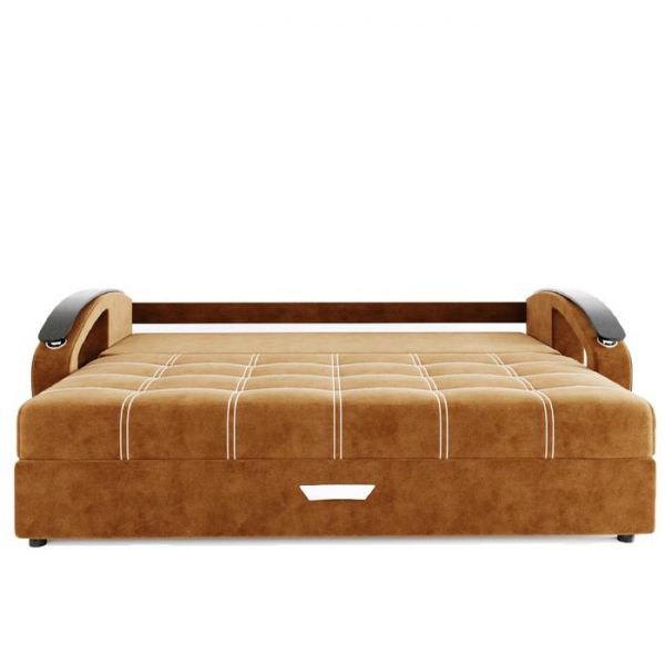 Диван прямой «Дубай», еврокнижка, ППУ, велюр, цвет селфи 01