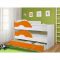 Кровать двухъярусная выкатная Матрешка Оранж/белый 800х1600 с ящиком
