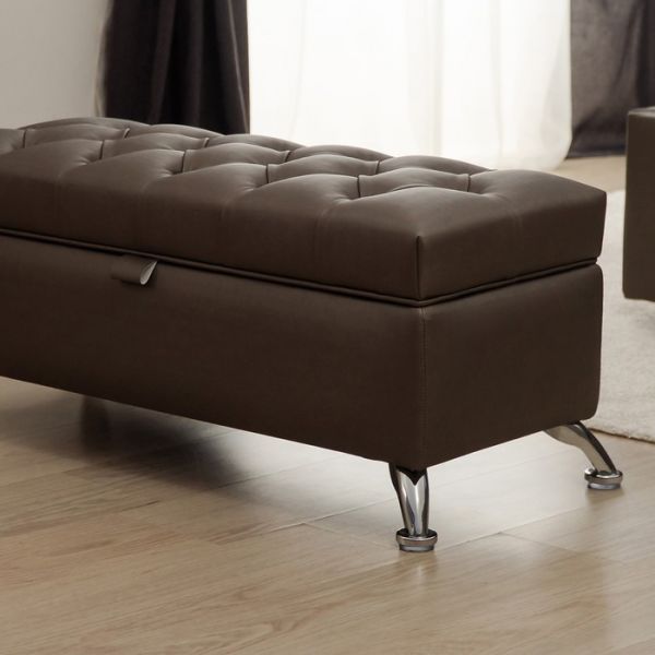 Банкетка «Рондель» с ПМ, 950 ? 410 ? 420 мм, экокожа, цвет взбитые сливки