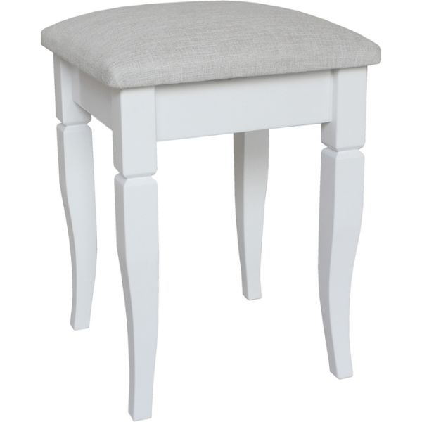 Табурет «Прованс», 340 ? 340 ? 460 мм, цвет белый / рогожка гудлак светлый