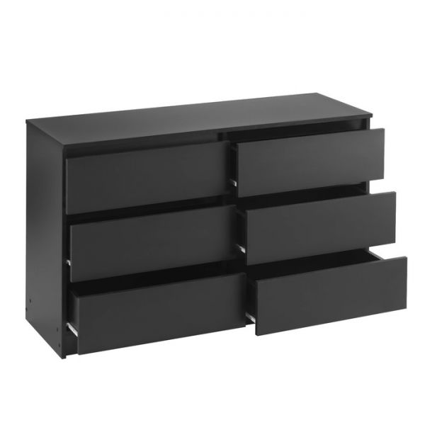 Комод с 6-ью ящиками Бетти, 1200х420х775, Черный