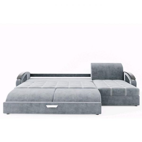 Угловой диван «Дубай», угол правый, еврокнижка, МДФ венге, цвет селфи 01