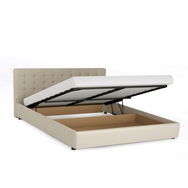 Кровать «Ла Скала» с ПМ, 140 ? 200 см, ортопедическое основание, экокожа, цвет бежевый