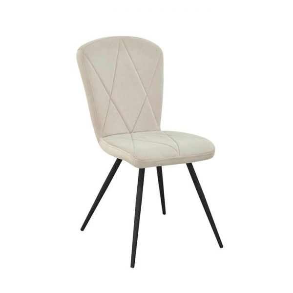 Стул «Хельга 2», каркас металл чёрный, велюр, цвет серо-бежевый