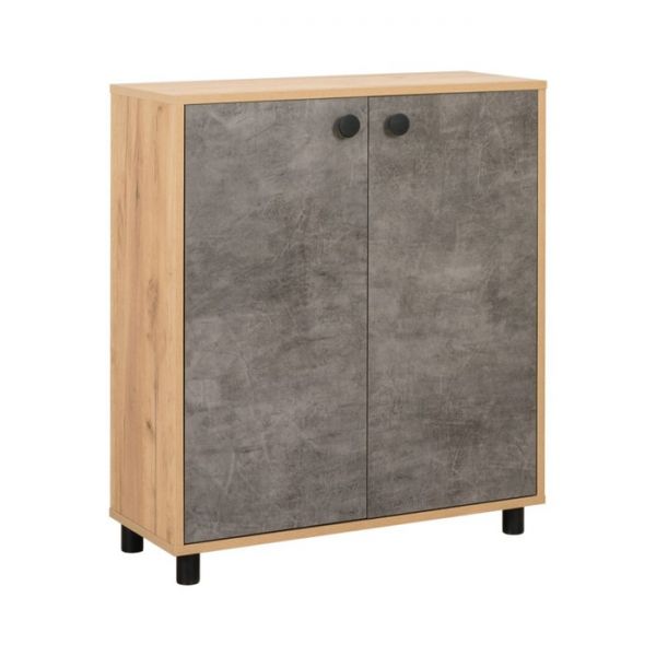 Комод Крафт 13.110, 750х294х842, Камень темный/Дуб крафт золотой