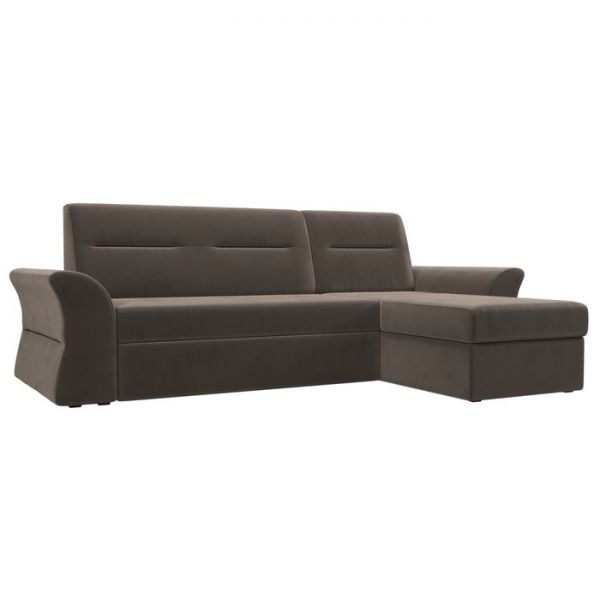 Угловой диван «Клайд», механизм дельфин, велюр, цвет бежевый