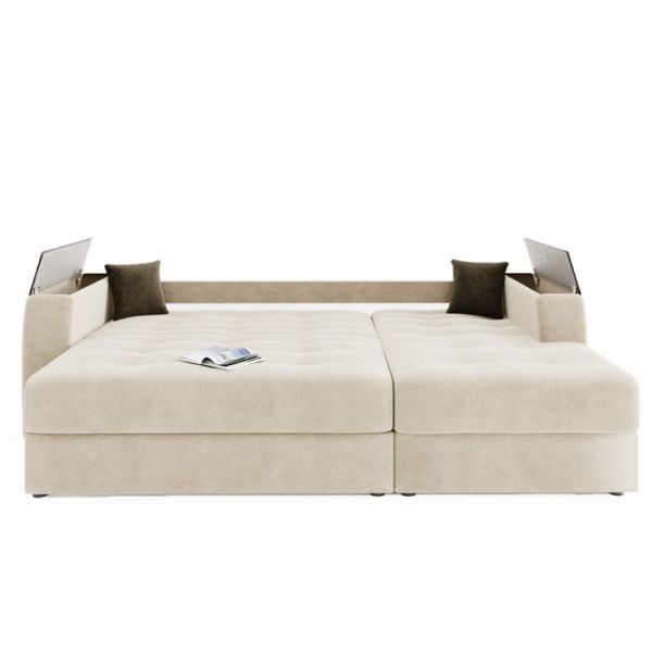 Угловой диван «Сенатор», механизм пантограф, ППУ, угол правый, велюр, селфи 01 / селфи 03