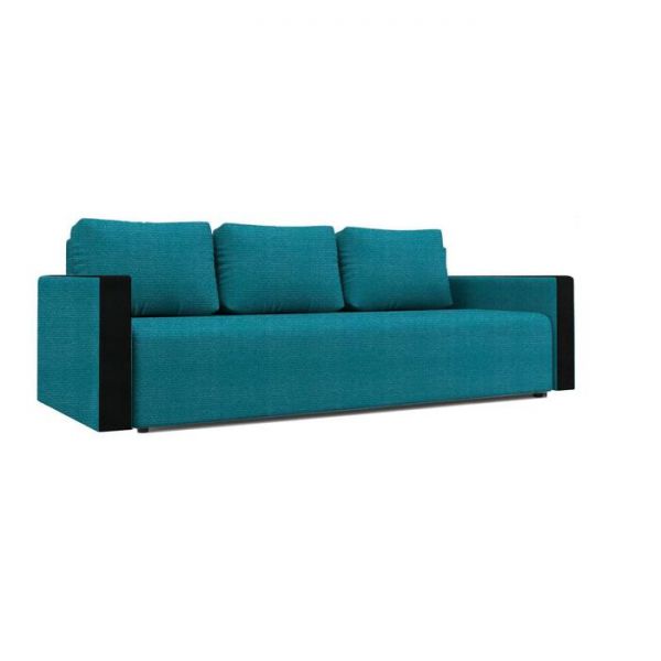 Диван «Алиса 4», еврокнижка, бельевой ящик, ткань велюр, цвет shaggy azure / marvel black