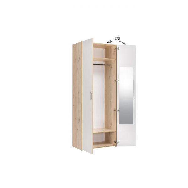 Шкаф для одежды Веста 13.130, 868х509х2300, Гаскон Пайн светлый/Белый шагрень