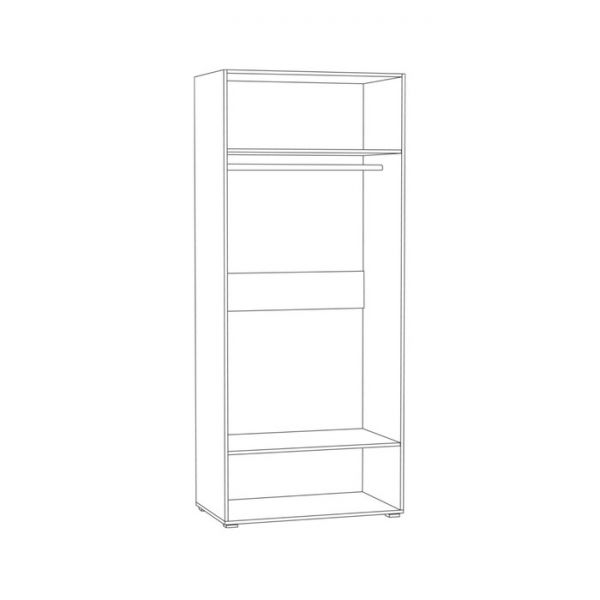 Шкаф для одежды Неаполь 13.330, 899х541х2135, Миндаль/ Африканское Лапачо какао