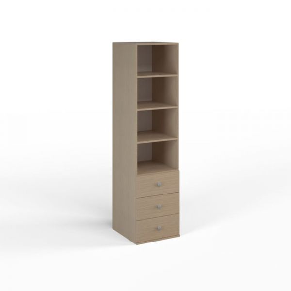 Шкаф открытый с ящиками  ДМ-ШС-4-8, 458х504х1806 мм, ясень шимо