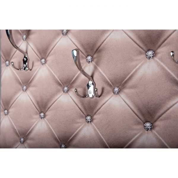 Прихожая  Принт 700х380х1900 бежево-розовый/экокожа коричневый