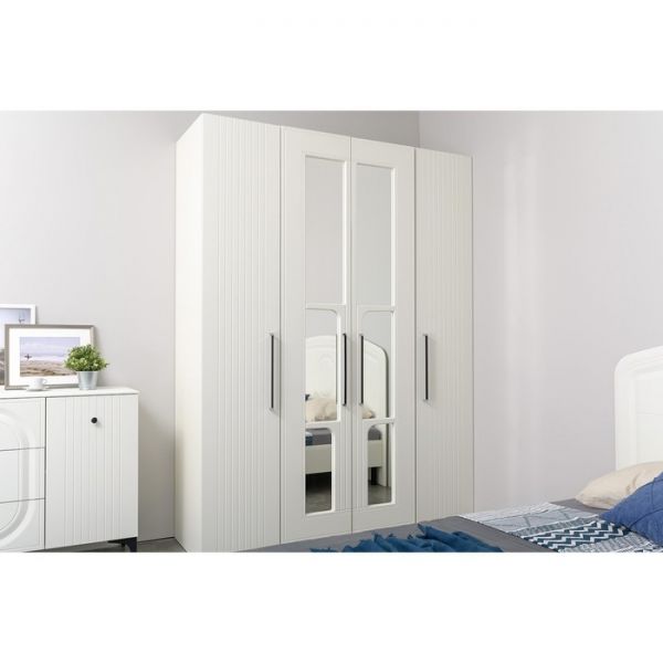 Шкаф для одежды Валенсия 13.329, 840х542х2253, Белый шагрень