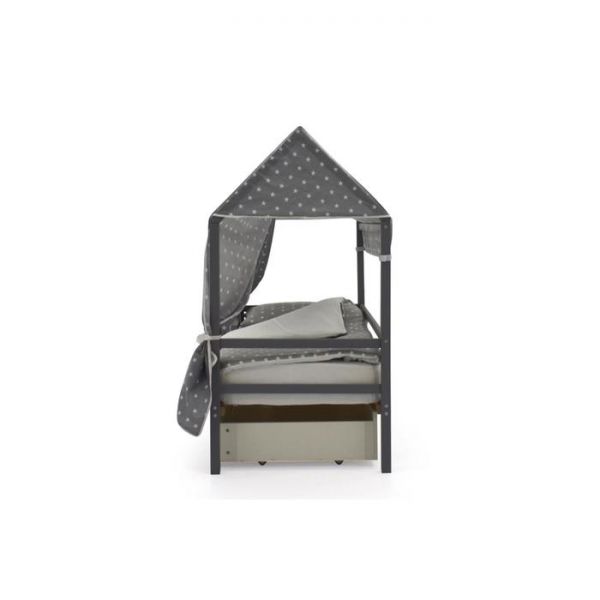 Крыша текстильная Бельмарко для кровати-домика Svogen звезды, фон графит