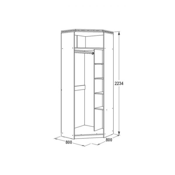 Шкаф 2-х дверный «Ольга 13», угловой, цвет ясень анкор тёмный / ясень анкор светлый